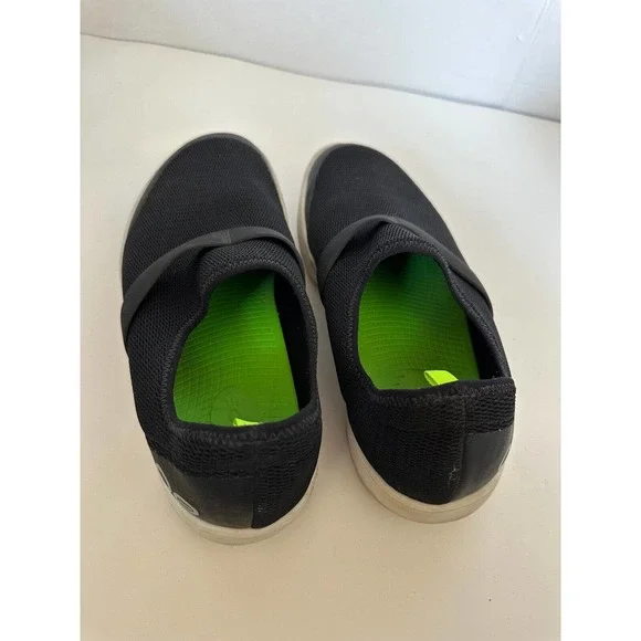 OOFOS OOmg Eezee Low Shoe Black Slip On Women's Size 11 Comfort Stretch Recovery - Picture 2 of 10